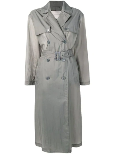 Shop Mackintosh Slate Nylon Oversized Trench Coat Lm-099b In Grey