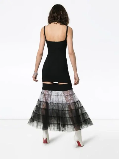 Shop Christopher Kane Tulle And Lace Hem Maxi In Black