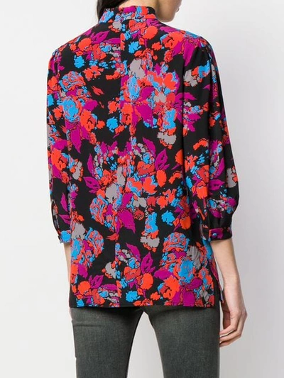 Shop Givenchy Fire Floral Print Blouse In Black