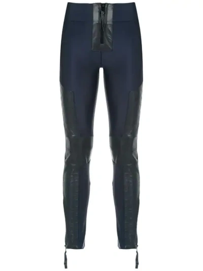 Shop Andrea Bogosian Zipped Leggings In Blue