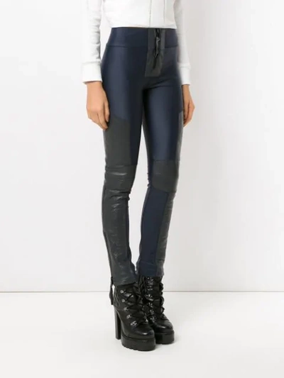 Shop Andrea Bogosian Zipped Leggings In Blue