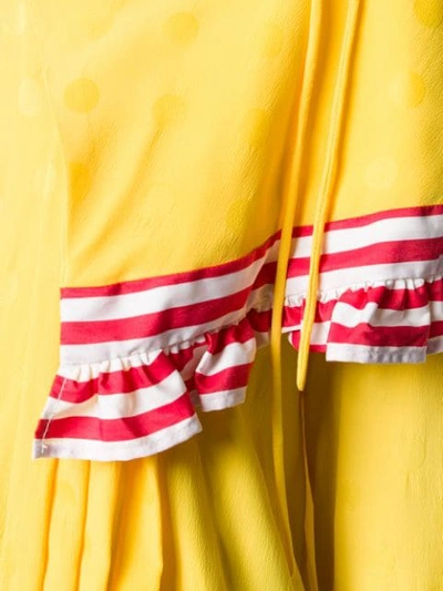 Shop Msgm Contrast Panel Blouse In Yellow