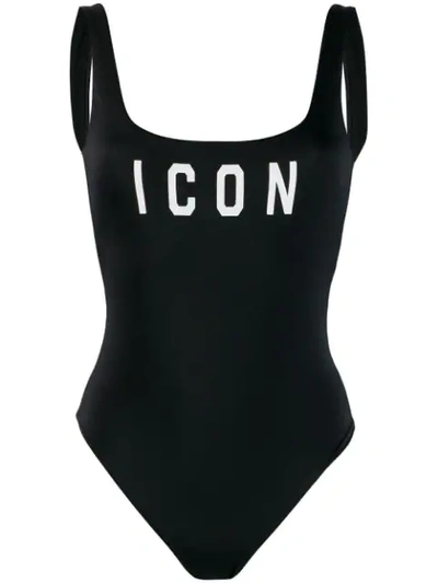 Shop Dsquared2 Icon Swim Suit In Black