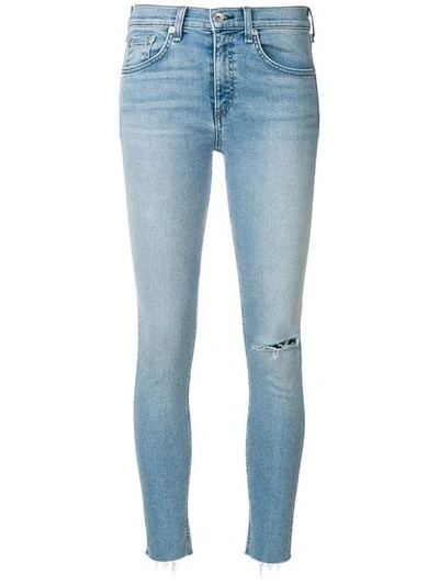 Shop Rag & Bone Lena Raw Hem Skinny Jeans In Blue