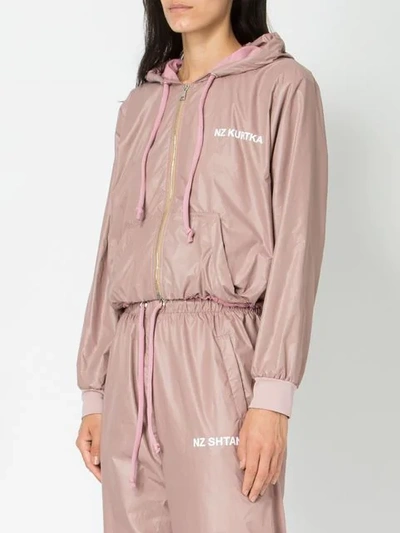 Shop Natasha Zinko Zip Front Hooded Jacket In Pink
