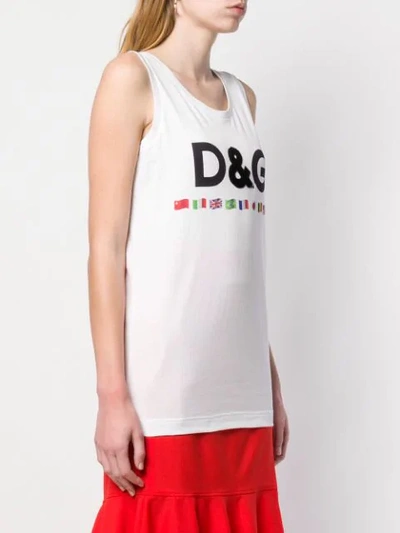 Shop Dolce & Gabbana Logo Tank Top In White