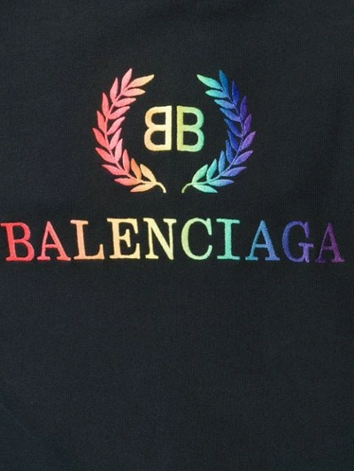 Shop Balenciaga Laurier Hoodie In Black