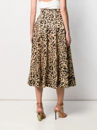 Shop Zimmermann Leopard Print Skirt In Neutrals