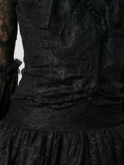 Shop Amen High Low Hem Lace Dress In Black