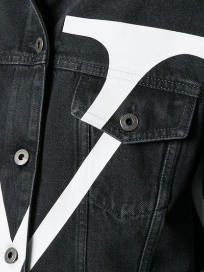 Shop Valentino Deconstructed Vlogo Denim Jacket In Black