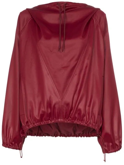 Shop Givenchy Hi-sheen Stretch Hoodie In Red