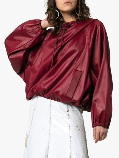 Shop Givenchy Hi-sheen Stretch Hoodie In Red