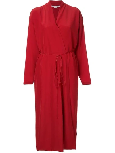 Shop Stella Mccartney Wrap Midi Dress In Red