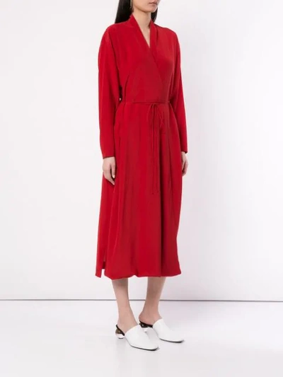 Shop Stella Mccartney Wrap Midi Dress In Red