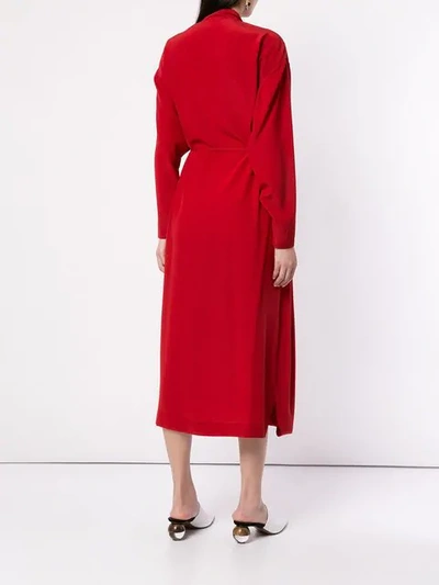 Shop Stella Mccartney Wrap Midi Dress In Red