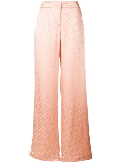 Shop Off-white Monogram Print Trousers In Neutrals