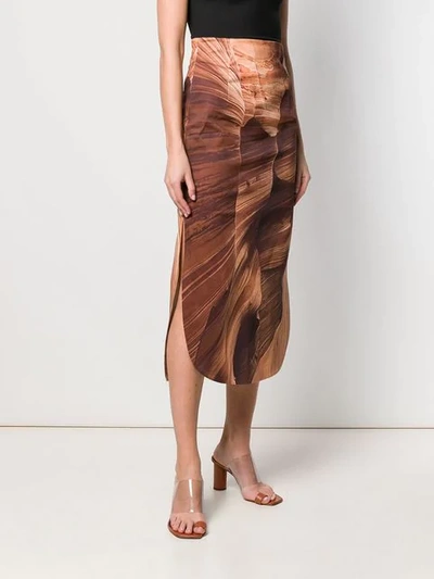 Shop A.w.a.k.e. Mode Canyon Print Skirt - Brown