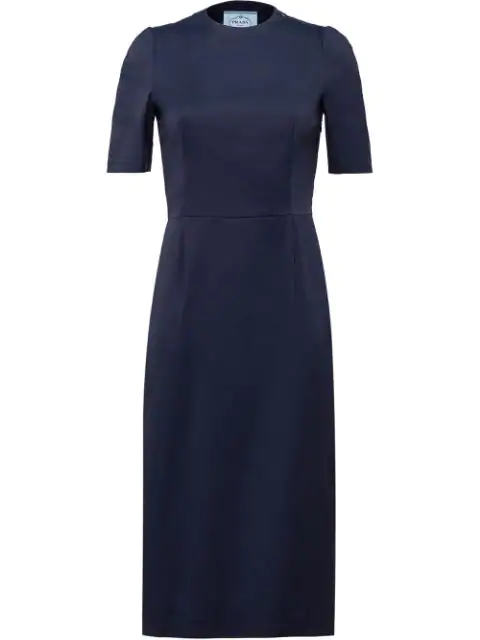 dark blue sheath dress