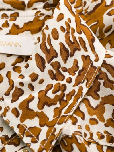 Shop Zimmermann Leopard Print Safari Dress - Brown