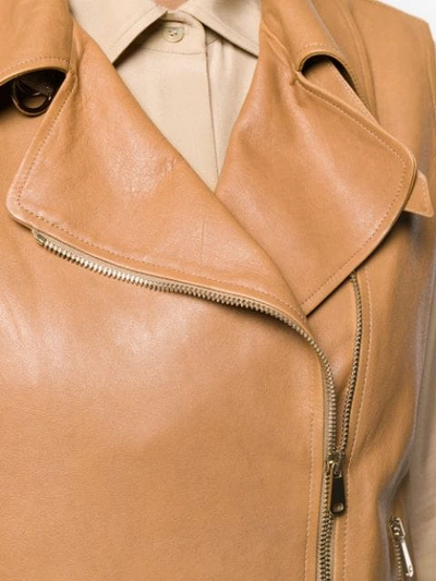 Shop Brunello Cucinelli Sleeveless Biker Jacket In Brown