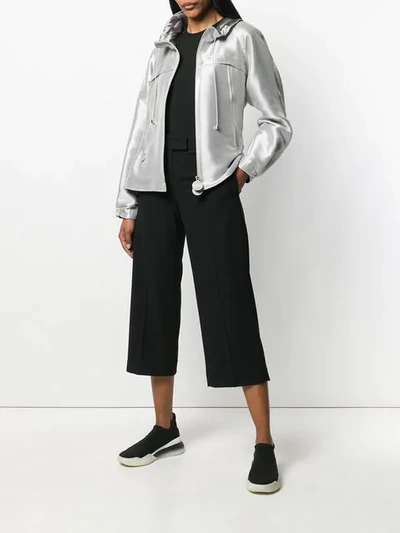 Shop Giorgio Armani Bomber Jacket In Silver