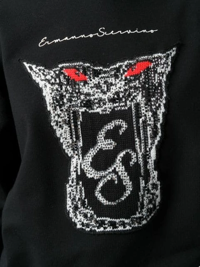 Shop Ermanno Scervino Embellished Logo Print Hoodie In Black