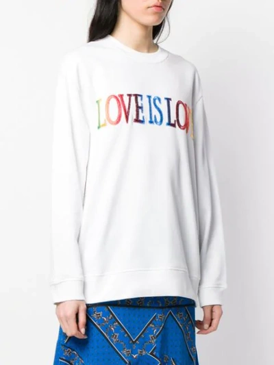 Shop Alberta Ferretti 'love Is Love' Sweatshirt In White