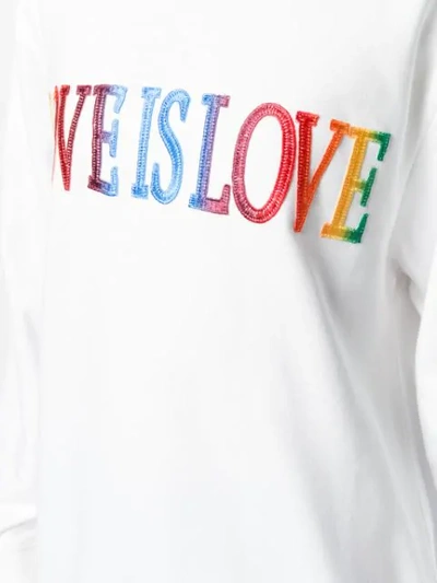 Shop Alberta Ferretti 'love Is Love' Sweatshirt In White