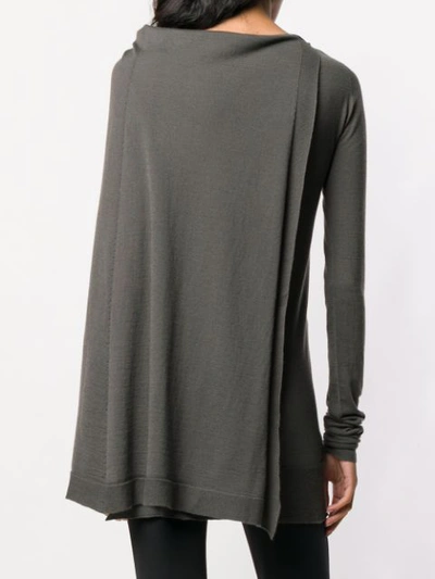Shop Rick Owens Draped Knitted Top In Grey