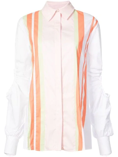 Shop Peter Pilotto Striped Longline Shirt In White