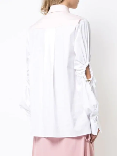 Shop Peter Pilotto Striped Longline Shirt In White