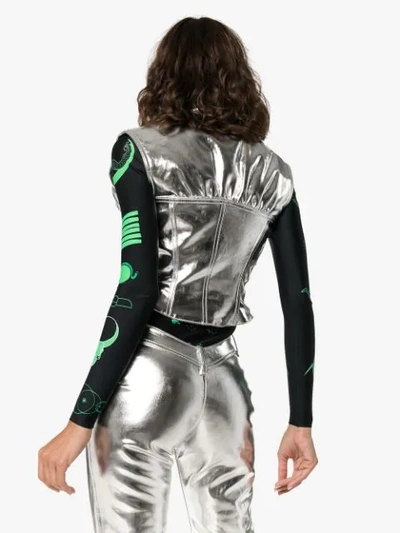 Shop Marine Serre Metallic Gilet In Silver