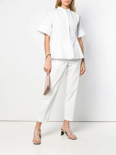 Shop Jil Sander Cropped Tailored Trousers In White