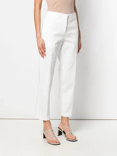 Shop Jil Sander Cropped Tailored Trousers In White