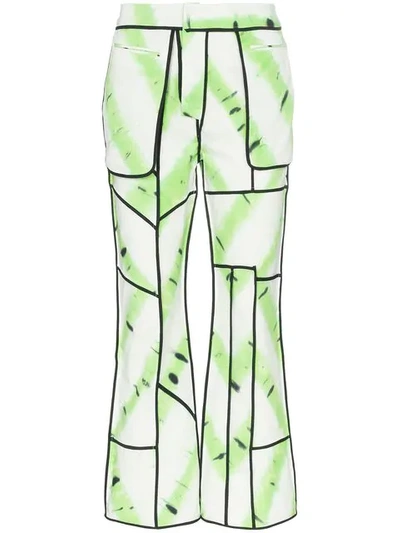 Shop Asai Jungle Patchwork Trousers In Green