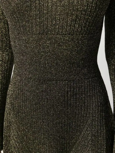 Shop Pinko Lurex Knit Dress In Black