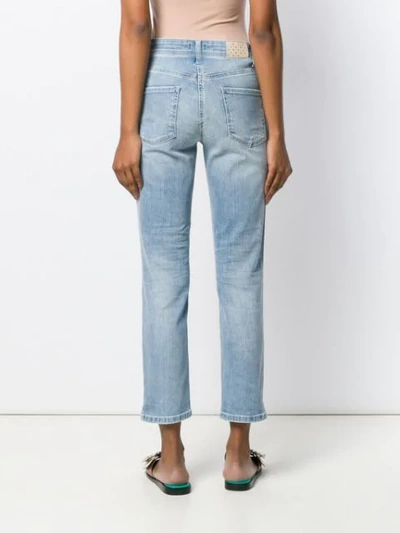 Shop Cambio Cropped Jeans In Blue