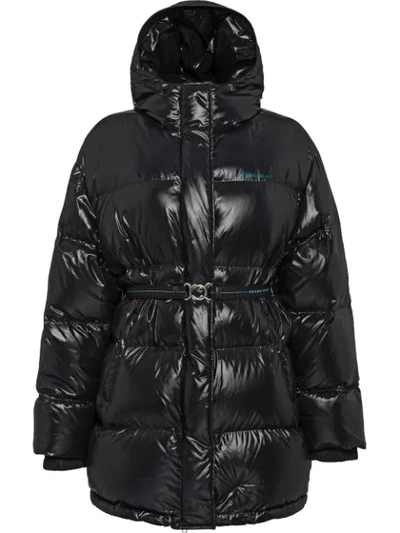Shop Prada Ciré Nylon Puffer Jacket In Black