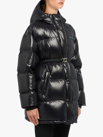 Shop Prada Ciré Nylon Puffer Jacket In Black