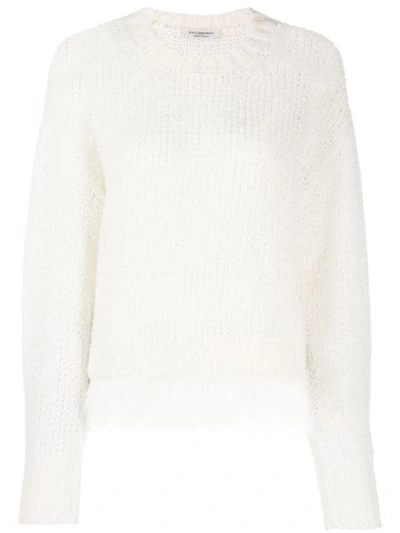 Shop Philosophy Di Lorenzo Serafini Fringed Knitted Sweater In White