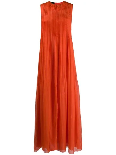 Shop Rochas Maxi Dress In Orange