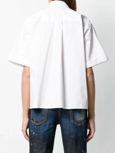 Shop Dsquared2 Beaded Half Sleeve Shirt In White