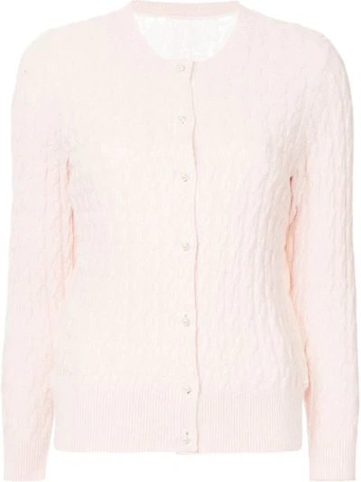 Shop Onefifteen Cable Knit Cardigan In Pink