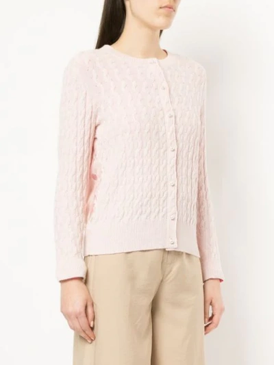 Shop Onefifteen Cable Knit Cardigan In Pink