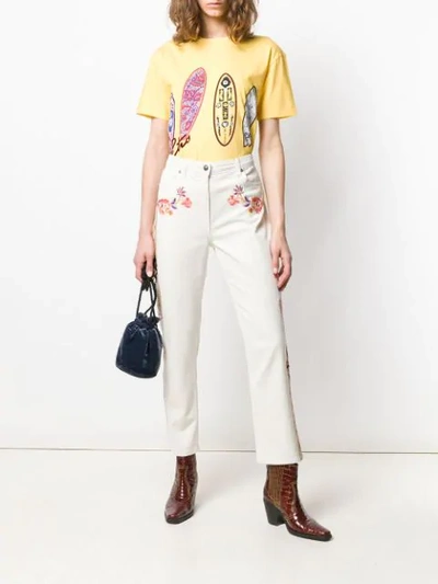 Shop Etro Floral Embroidered Straight Jeans In Neutrals