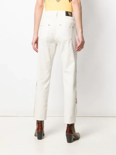 Shop Etro Floral Embroidered Straight Jeans In Neutrals