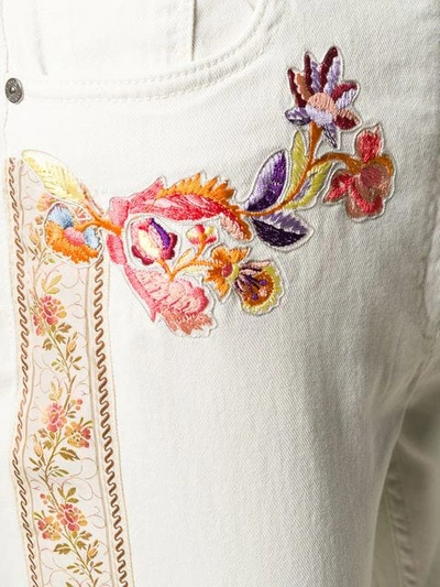 ETRO FLORAL EMBROIDERED STRAIGHT JEANS - 大地色