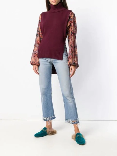 Shop Etro Roll Neck Sweater In Red