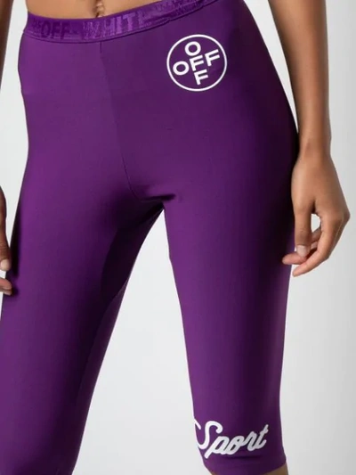 Shop Off-white Cropped Performance Leggings - Purple