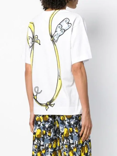 Shop Marni Printed Design T-shirt In White